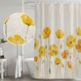 thumbnail image 4 of Yellow Flowers Shower Curtain Set - 72" x 78" Washable Bathtub Curtain with 12 Hooks, Farmhouse Botanical Watercolor Floral Waterproof Fabric Stall Shower Curtains for Bathroom/Bathtub Décor, 4 of 6