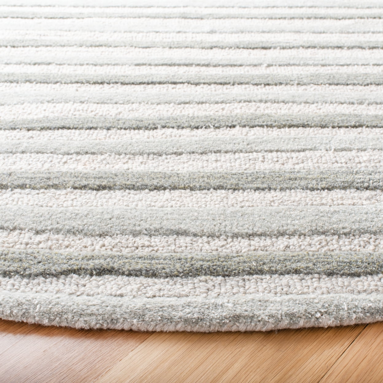 SAFAVIEH Martha Stewart Hand Drawn Stripe Area Rug, Nimbus Cloud Grey, 5' x 8'