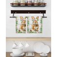 thumbnail image 3 of Easter Bunny Kitchen Dish Towels for Drying Dishes Set of 3, Spring Daisy Botanical Leaves Gray Wooden Waffle Weave Microfiber Hand Tea Bathroom Towels Quick Dry & Absorbent Towel 15.7x23.6, 3 of 7
