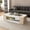 White + Natural, variant on Hironpal 47" Modern Coffee Table with Glass Top, 2-Tier Rectangular Center Table with Storage for Living Room, Walnut