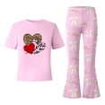 thumbnail image 4 of Tiijoy Girls Valentine's Day Short Sleeve T Shirt and Flared Pants Outfits, Sizes 7-8, 4 of 4