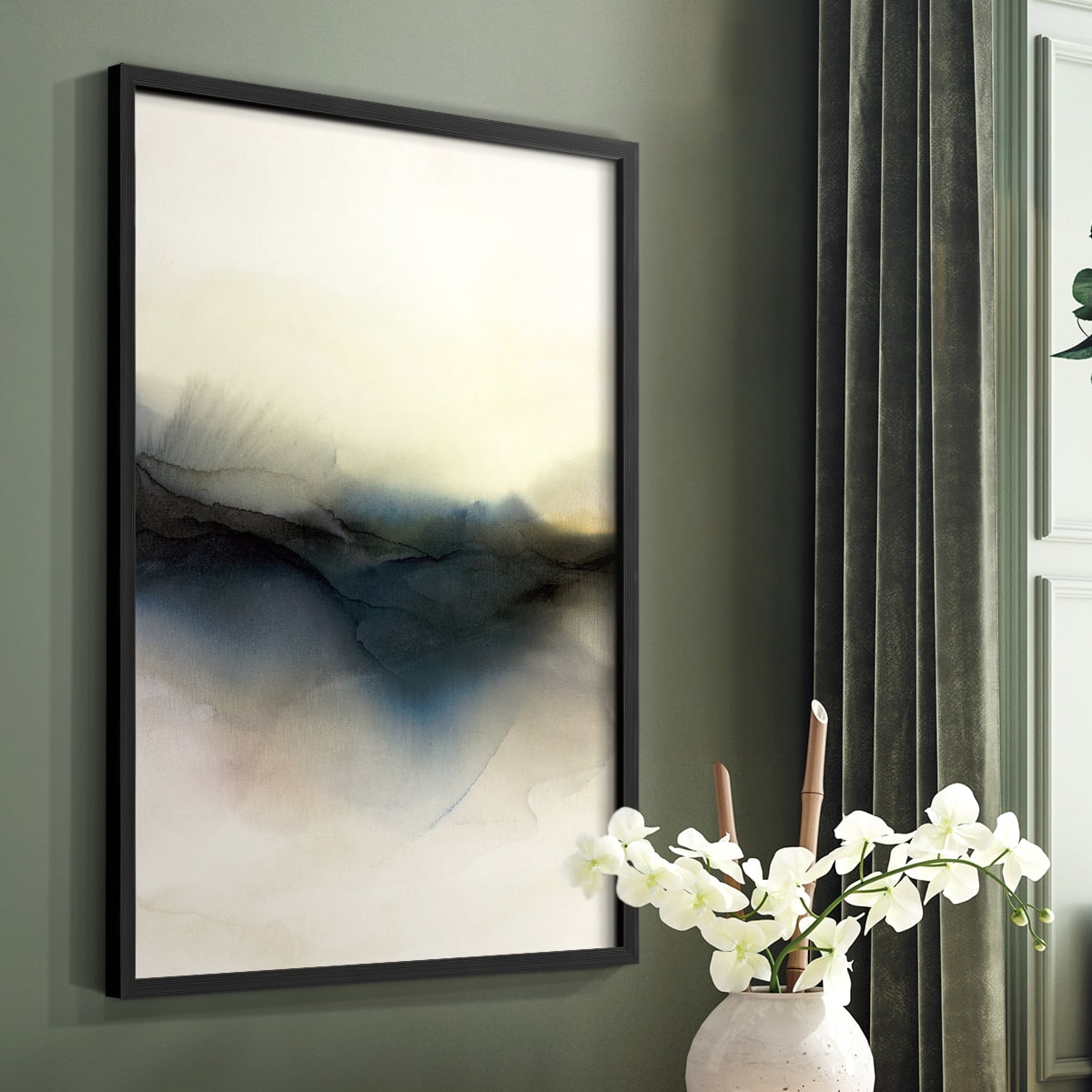 Continuum I Framed Print in Black Solid Wood Framed Print No Nail Hanging
