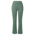thumbnail image 5 of yoeyez Women's Yoga Dress Pants,Stretchy Work Business Slacks High Waisted Straight Leg Dress Pants Bootcut Pull on Trousers with Pockets Army Green,L, 5 of 5