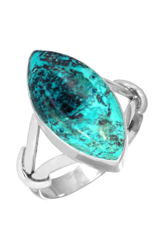 Natural Shattuckite Ring 925 Sterling Silver Handmade Jewelry