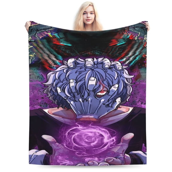 Shigaraki Tomura Cartoon Blanket Cozy Warm Flannel Throw Blanket for Living Room Bedroom Bed Sofa Car, All Seasons Fleece Blankets Gifts for Kids Teens Adults 40"X30"