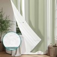 thumbnail image 6 of Sage Green Striped Shower Curtain - Water Repellent Fabric Shower Curtains Washable, Farmhouse White Stripes Aesthetics Decorative Polyester Cloth Bathroom Curtains Modern Bath Decor 36"x72", 6 of 8