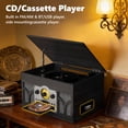 thumbnail image 4 of RetroAudio 10-in-1 Turntable with 3-Speed Record Player, Bluetooth, CD, Cassette Tape, AM/FM Radio, USB, Built-in Speakers,Black, 4 of 11