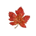 thumbnail image 2 of Eosunjian Women Brooch Maple Leaf Shape Rhinestone Anti-slip Wear-resistant Suit Coat Collar Hat Scarf Decoration Clothes Pin Prom Party Garment Jewelry Red, 2 of 13
