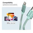 thumbnail image 5 of Powertek MFi Certified USB-A to Lightning Metallic Shine Pastel Charging Cable, 6 ft, Mint, 5 of 6