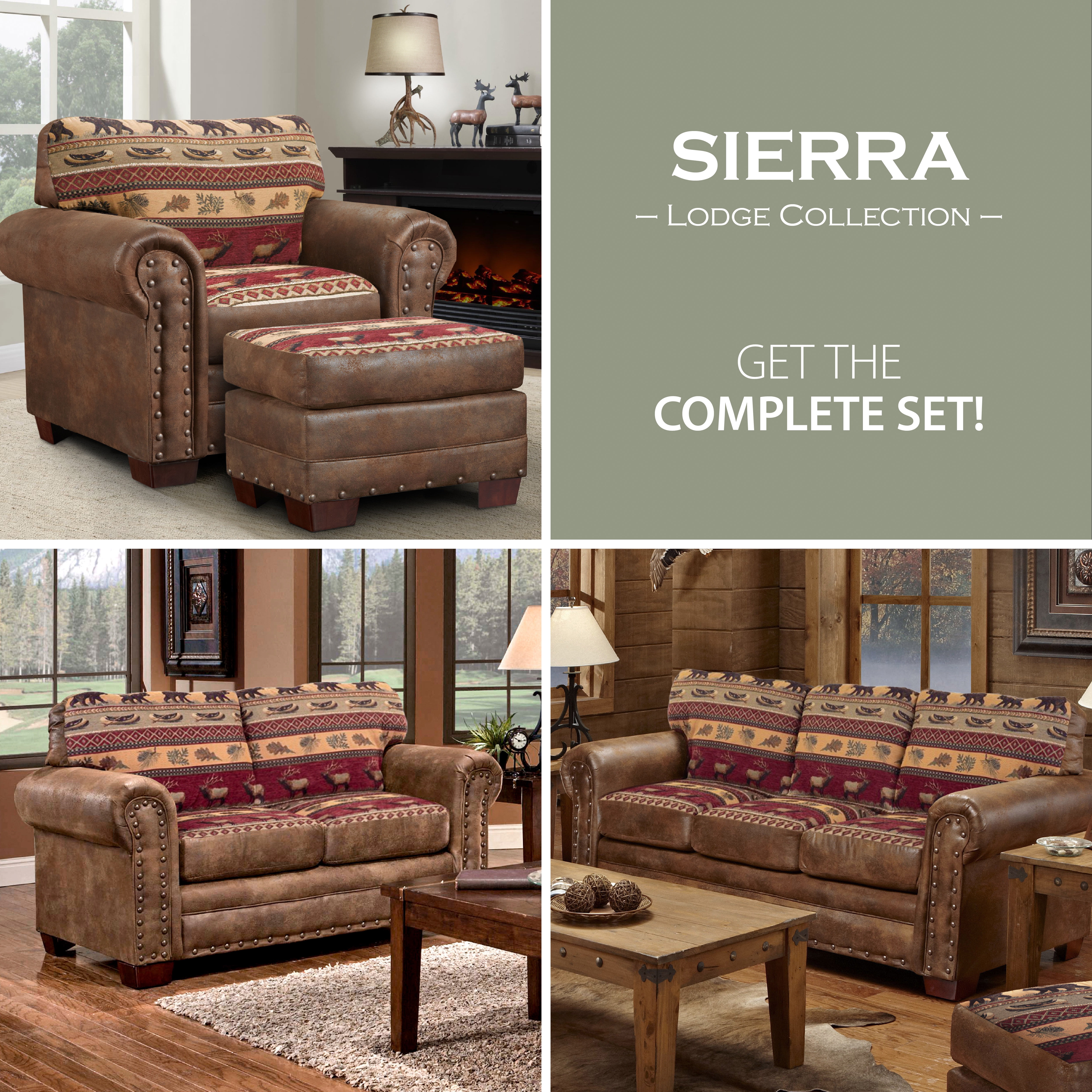 American Furniture Classics Model B1650K Sierra Lodge Two Piece Sectional Sofa