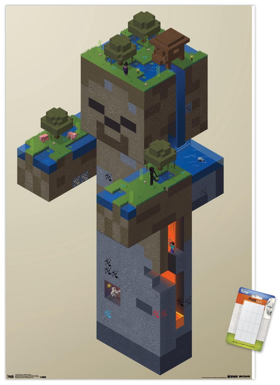 Minecraft - Zombie Swamp Wall Poster, 14.725" x 22.375" Framed