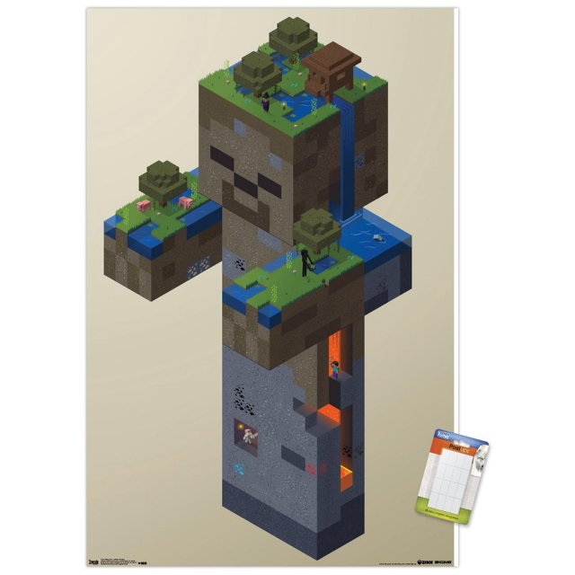 Minecraft - Zombie Swamp Wall Poster, 14.725" x 22.375" Framed