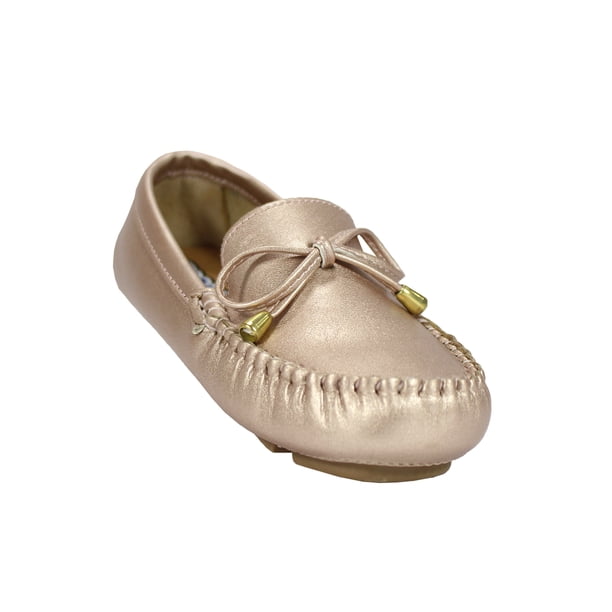 Mocasin Casual De Mujer Sintetico Oro Rosado Coqueta 48000V