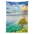thumbnail image 3 of Ambesonne Seascape Tablecloth Rectangular Table Cover, Abandoned Island Ocean, 60"x90", Aqua Turquoise and Green, 3 of 4