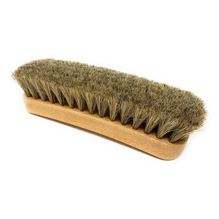 6.5 IN. Shoe Brush Boot Brush Leather Brush 100% Horsehair Shoe Polish Shoe  Shine Brush for Leather For Cleaning light Bristles 1 Pc.