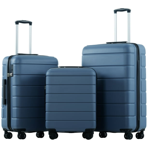 SUGIFT 3 Piece Luggage Set Hardside Spinner Suitcase with TSA Lock 20 ...