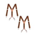thumbnail image 1 of Buyless Fashion Lot de 2 Bretelles Ajustables pour Enfants - Sangles Élastiques de 26 Pouces 1 Pouces - Dos en Cuir en Forme de Y - 5151-2, 1 of 7