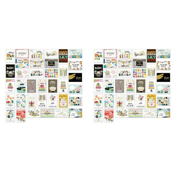 72 Pack Greeting Card Eco Friendly Unique Birthday Cards Large Happy Set for Adults and Kids Writing