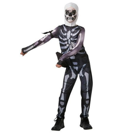 Fortnite Skull Trooper Teen Costume Jumpsuit w/ Hood &