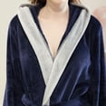 thumbnail image 5 of Women's Long-sleeved Thick Flannel Robe With Hood Winter Warm Plus Velvet Pajamas, 5 of 7