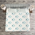 thumbnail image 3 of Ambesonne Retro Quilted Bedspread Set 3 Pcs, Minimalist Arrows, King Size, Pale Peach Turquoise, 3 of 3