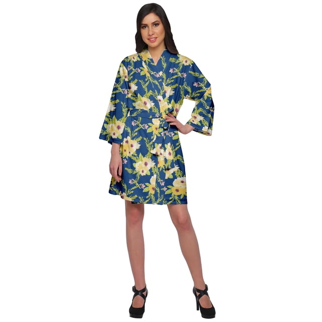 Moomaya Printed Crossover Robes Bridesmaid Getting Ready Bathrobes For Women