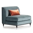 thumbnail image 6 of Michael Amini La Francaise Armless Velvet Accent Chair - Azure/Black, 6 of 12