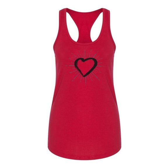Heart Symbol With Sunburst Racerback Tank Women -Image by Shutterstock, Female Large