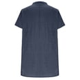 thumbnail image 6 of Babysbule Women's V Neck Button Up Cotton Linen Blouse, Casual Short Sleeve Loose Fit Tunic Top for Summer and Spring Daily Wear, 6 of 6
