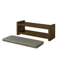 thumbnail image 5 of Updated 47" Accent Bench with Lower Shelf Shoe Rack, Padded Seating Bench for Living Room, Modern Compact Bed End Bench with Storage for Bedroom Seating, Removable Cushion, 47"W-Granite, 5 of 7