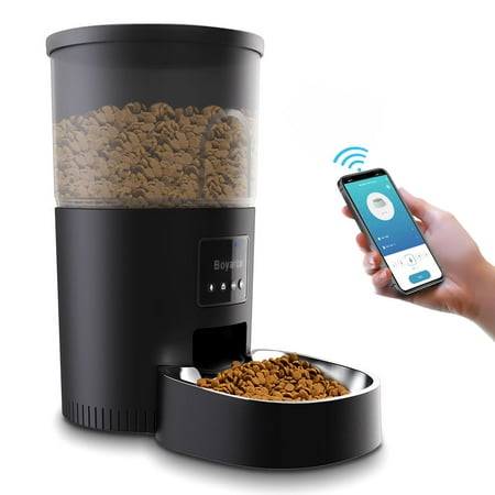 WiFi Automatic Cat Feeders Smart Pet Food Dispenser With Tuya App Timed Feed & Google Voice Control WiFi Automatic Cat Feeders Smart Pet Food Dispenser With Tuya App Timed Feed & Google Voice Control WiFi Automatic Cat Feeders Smart Pet Food Dispenser With Tuya App Timed Black 3L