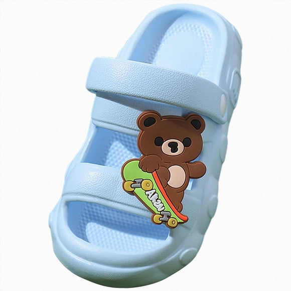 Ymyiu Slippers Boys Boys Slippers Indoor House Slippers Bedroom Soft Boys House Shoes Size 2(Sky Blue, Big Kids 2)