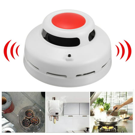 2 in 1 SMT CO Carbon Monoxide Fire & Smoke Alarm Detector Smart Gas Sensor Sound & Flash Alarm Warning Human Voice Prompt SMT Photoelectric Tester Battery