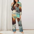 thumbnail image 2 of Bingfone Cloud Guinea Pig Print Womens Pajama Sets,Long Sleeve Loungewear Pajamas Set-X-Large, 2 of 7