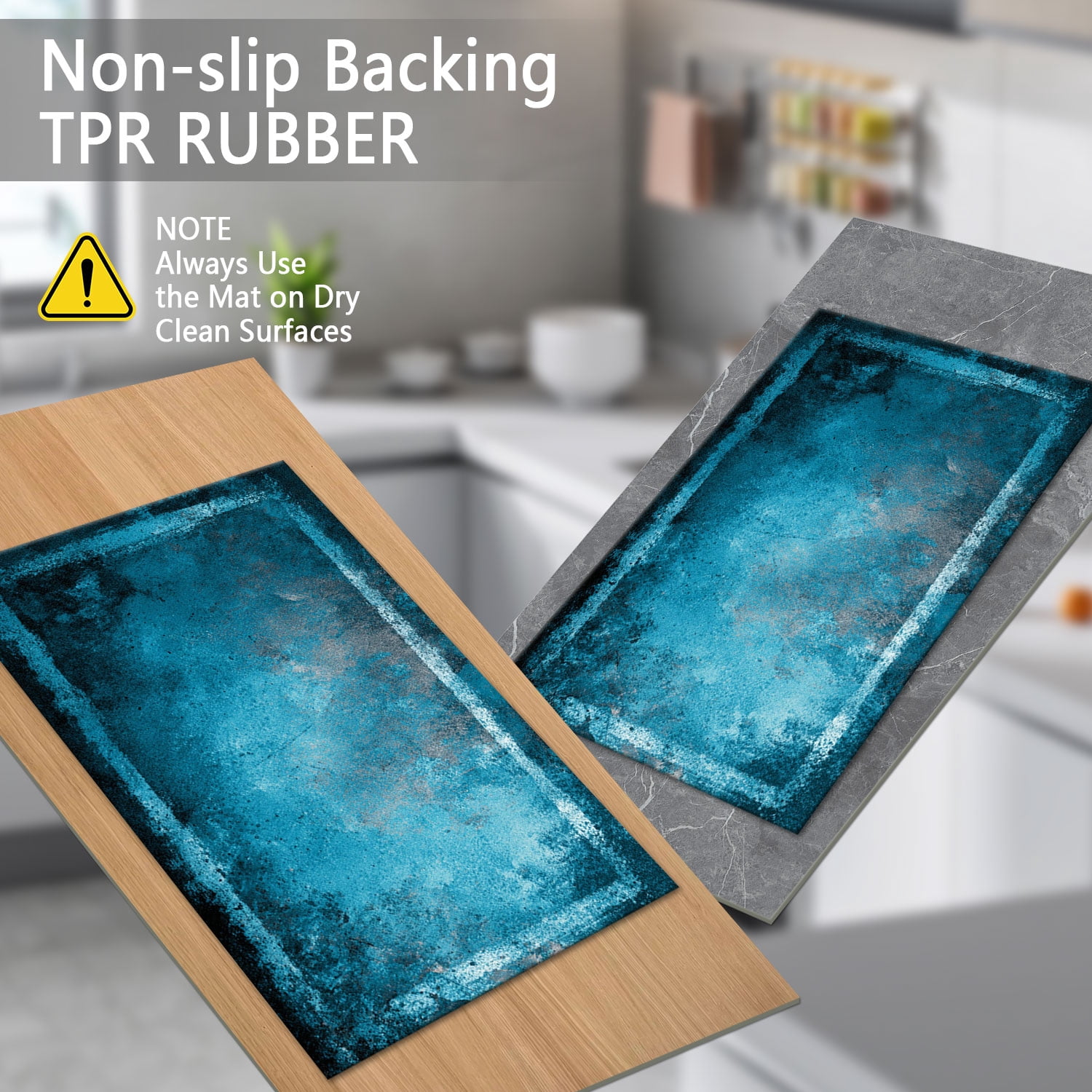 Three-Piece Kitchen Rug Set, Abstract Pattern Kitchen Hallway Rug, Soft And Comfortable, Suitable for Sinks, Floors, Entrances, Hallways, Bathrooms