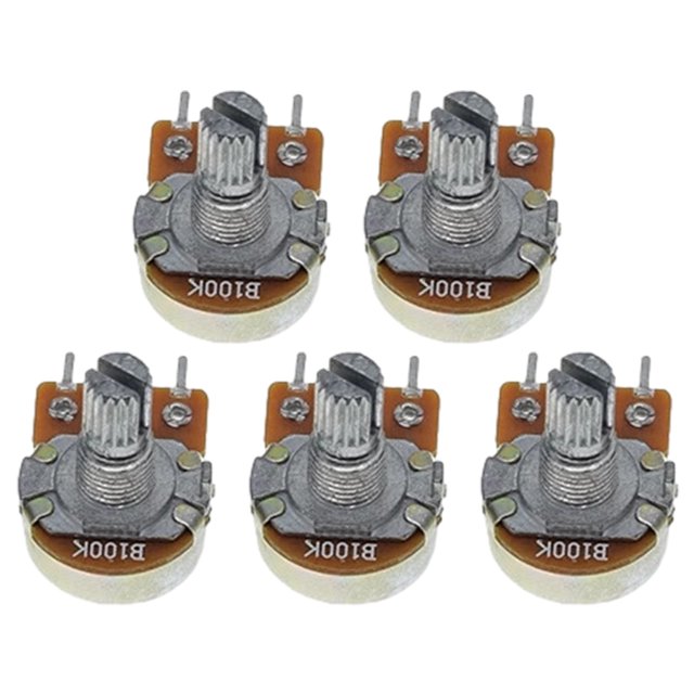 Potenciómetro lineal WH148 de 5 piezas Resistencia de potenciómetro giratorio lineal de 15 mm (100 K)