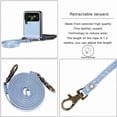 thumbnail image 2 of Crossbody Wallet Case Compatible with Samsung Galaxy Z Flip 4 with Lanyard Leather Shockproof RFID Blocking Case-Blue, 2 of 6