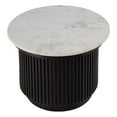 thumbnail image 2 of Pemberly Row Set of 2 22"W Round Marble side Tables- Brown and White, 2 of 6