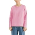 thumbnail image 4 of Ruyang Boys Girls Long Sleeve Cotton Shirt Plain Crewneck Cute Tops Kids Basic Tee Solid Athletic Casual Sweatshirts, 4 of 8