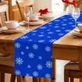 thumbnail image 5 of Christmas Snowflake Table Runner 72 Inches Long Farmhouse Dress Scarves, Blue Xmas Winter Holiday Minimalist Dining Tablerunner for Coffee Table/Kitchen Island/Party Décor, 13" x 72", 5 of 8