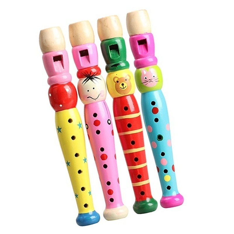 Lovely Wooden Flute Toy for Kids Children Music Educational Toy Lightweight 