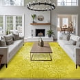 thumbnail image 3 of 6'x9' Area Rugs, Boho Flowers Indoor Outdoor Area Rug for Living Room Bedroom, Yellow Floral Vintage Bohemian Watercolor Washable Bathroom Rugs Kitchen Floor Carpet Mats Home Decor Aesthetic, 3 of 8