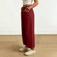 thumbnail image 7 of BVnarty Women Button Fly Cropped Barrel Jeans Relaxed Tapered Leg Side Pockets Roomy Fit for Small Town Markets And Casual Weekend Shopping Trips Wine M, 7 of 7