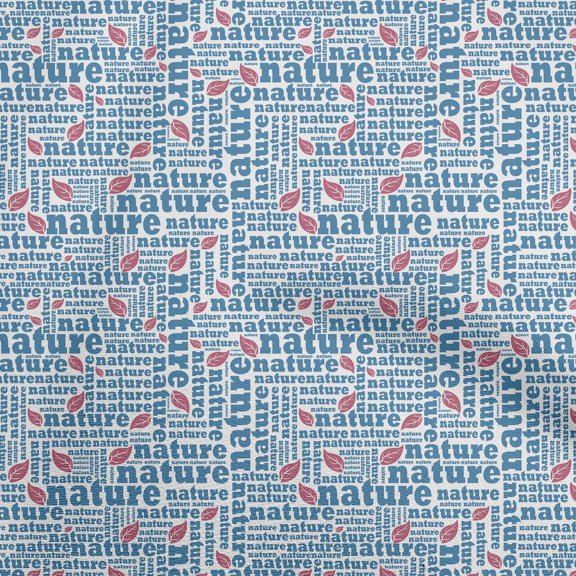 oneOone Rayon Medium Blue Fabric Text Quilting Supplies Print Sewing Fabric By The Yard 56 Inch Wide