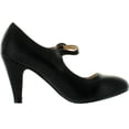 thumbnail image 2 of CHASE & CHLOE KIMMY-21 Women's Round Toe Pierced Mid Heel Mary Jane Style Dress Pumps, Black, 11, 2 of 4