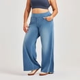 thumbnail image 2 of vigerkar High Waisted Wide Leg Jeans for Women, Elasticity Casual Denim Pants with Pockets (BU3, 3XL), 2 of 6