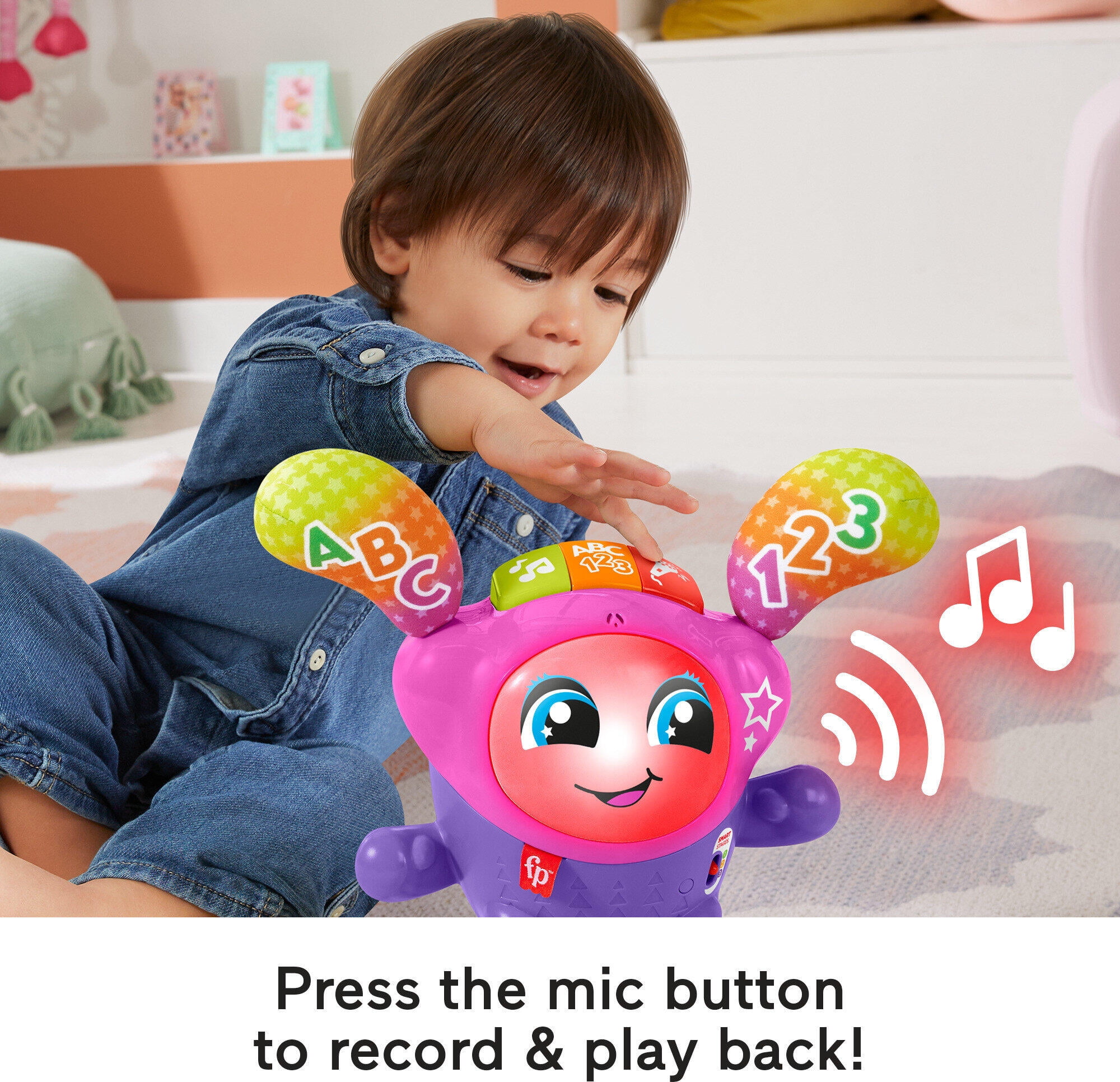 Fisher-Price Baby Learning Toy with Music Lights and Bouncing Action, DJ Bouncin’ Star for Infant, Toddler, Child
