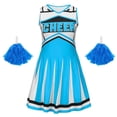 thumbnail image 2 of Girls Cheerleading Performance Outfit Dance Gymnastics with Top and Skirt for Kids Youth Set Sky Blue Size 13-14 Y, 2 of 6