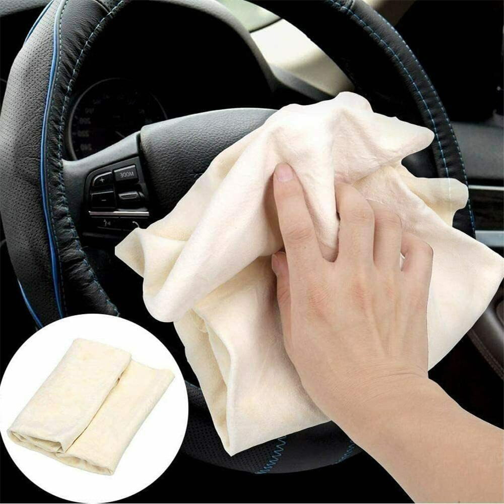 Large Natural Chamois Leather Car Cleaning Cloth Washing Absorbent Drying Towel 