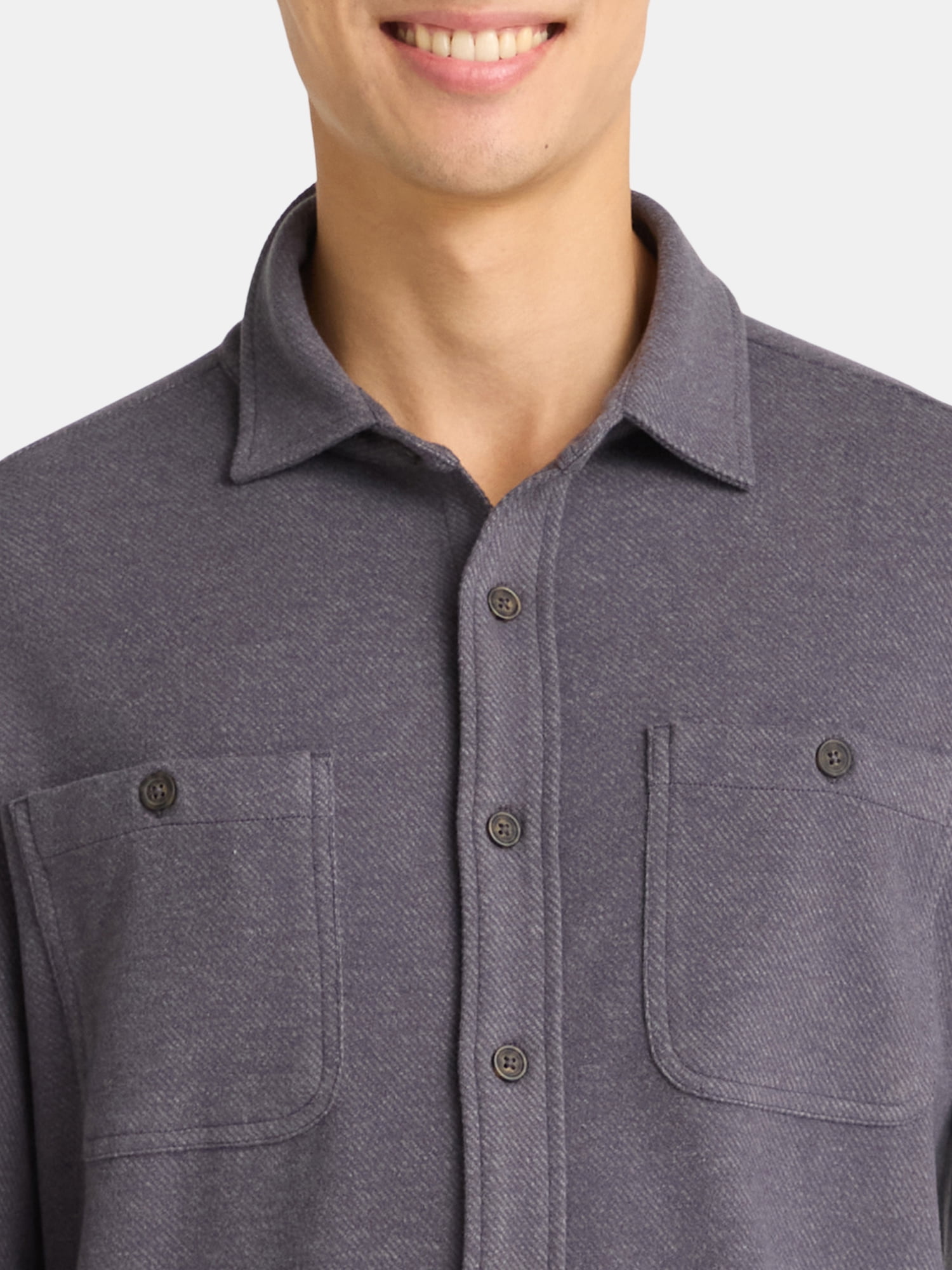 George Men's and Big Men's Brushed Knit Button Down Shirt, Sizes S-3XL